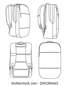 Incase City Backpack vector illustration flat sketches