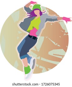 Incendiary dance. Dance poses. Jump in the dance.