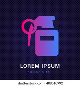 Incendiary Grenade Blue & Red colorful gradient attractive bright material Icon / Logo Design