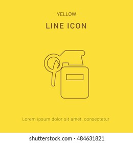 Incendiary Grenade Cute yellow thin line icon / logo Design