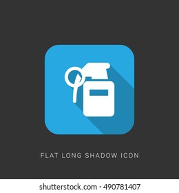 Incendiary Grenade Flat blue long shadow Icon / Logo Design