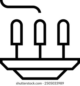 incense burner icon. Thin linear style design isolated on white background