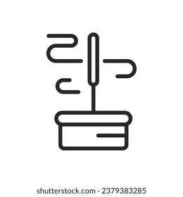 Incense Burner Icon. Vector Linear Illustration of Aromatic Ritual Tool for Meditation and Spiritual Practices. Traditional Holder for Relaxing and Healing Scents. Zen Mindfulness Element.