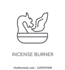 Incense burner linear icon. Modern outline Incense burner logo concept on white background from Religion-2 collection. Suitable for use on web apps, mobile apps and print media.