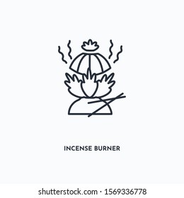 Incense burner outline icon. Simple linear element illustration. Isolated line Incense burner icon on white background. Thin stroke sign can be used for web, mobile and UI.