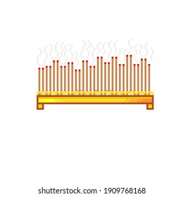 Incense burner pixel art. Vector illustration. Chinese New Year. 