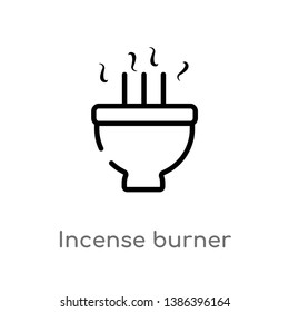 incense burner vector line icon. Simple element illustration. incense burner outline icon from religion-2 concept. Can be used for web and mobile