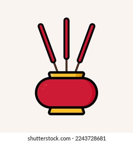 Incense cartoon vector illustration icon. Isolated vector concept icon. flat cartoon style