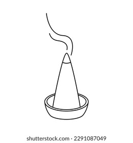 Incense cones icon, vector editable stroke