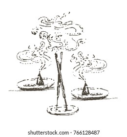 Incense hand illustration 