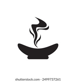 Icono de incienso, Ilustración aromática del Arte vectorial del icono del incienso de la fragancia de Smoke