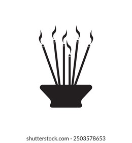 Incense Icon, Aromatic Smoke Fragrance Incense Icon Vector Art Illustration