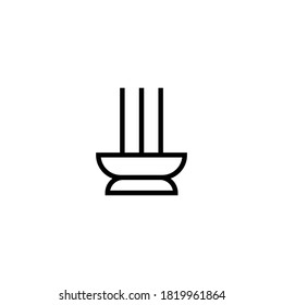 incense icon  in black line style icon, style isolated on white background