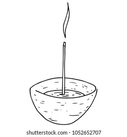 Incense icon. Chinese incense sticks vector illustration. Incense sticks hand drawn.