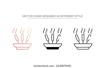 Diseño de icono de incienso con fondo blanco