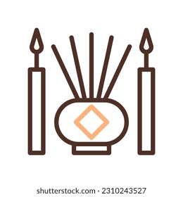 Incense icon duocolor brown colour style chinese new year vector element and symbol perfect.