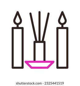 Incense icon duocolor pink black colour chinese new year vector element and symbol perfect.