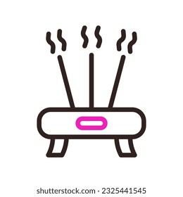 Incense icon duocolor pink black colour chinese new year vector element and symbol perfect.