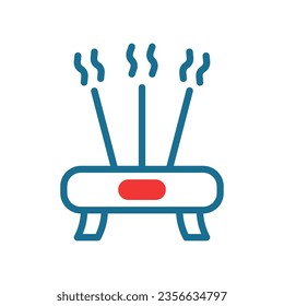 Incense icon duotone red blue colour chinese new year vector element and symbol perfect.