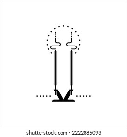 Incense Icon, Fragrant Smoke Releasing, Aromatic Biotic Material Burning Stick Vector Art Illustration