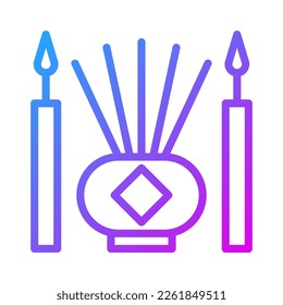 icono incienso gradiente estilo púrpura chinese ilustración de año nuevo vector perfecto. Signo de icono de la colección moderna para la web. El diseño es perfecto.