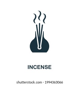 Incense icon. Monochrome simple element from sauna collection. Creative Incense icon for web design, templates, infographics and more