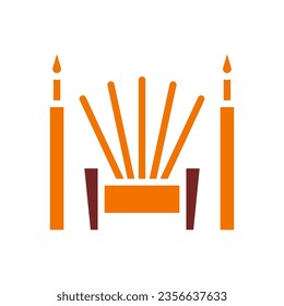 Icono de incienso sólido color marrón claro chino nuevo año elemento vector y símbolo perfecto.