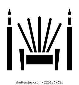 incense icon solid style chinese new year illustration vector perfect. Icon sign from modern collection for web. Nice design perfect.
