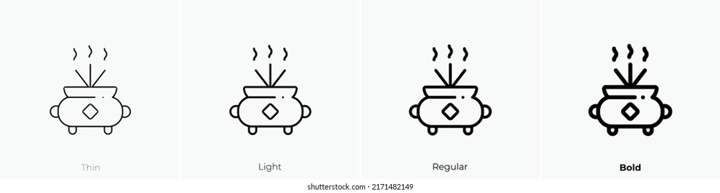 incense icon. Thin, Light Regular And Bold style design isolated on white background