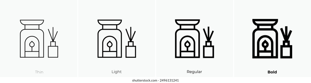 incense icon. Thin, Light Regular And Bold style design isolated on white background