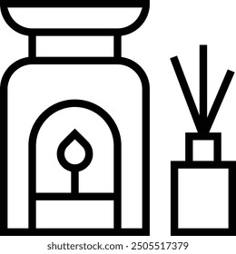 incense icon. Thin linear style design isolated on white background