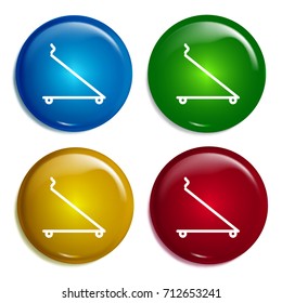 Incense multi color gradient glossy badge icon set. Realistic shiny badge icon or logo mockup