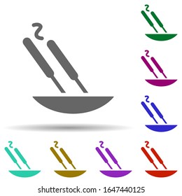 Incense in multi color style icon. Simple glyph, flat vector of world religiosity icons for ui and ux, website or mobile application