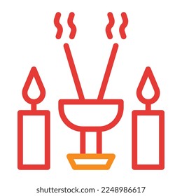 incense multicolor ilustración roja vector y logotipo icono de año nuevo perfecto. Signo de icono de la colección moderna para la web. El diseño es perfecto.