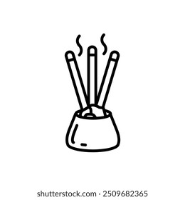 Incense Outline Icon, Vector illustration