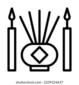 incense outline illustration vector and logo new year icon perfect. Icon sign from modern collection for mobile concept and web.