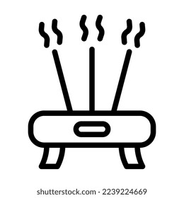 ilustración de contorno incenso vector y logotipo icono de año nuevo perfecto. Signo de icono de colección moderna para concepto móvil y web.
