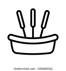 Incense pot vector, Chinese lunar new year line style icon
