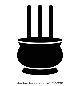 Incense pot vector, Chinese New Year related design icon or logo illustration on white background. Perfect use for website, pattern, design, etc.