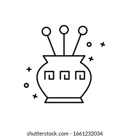 Incense, relájese icono. Línea simple, contorno vectorial Chino iconos de año nuevo para ui y ux, sitio web o aplicación móvil
