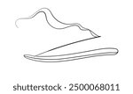 Incense stick continuous line art drawing isolated on white background. Magic, astrology, spirituality, religion. Vector illustration