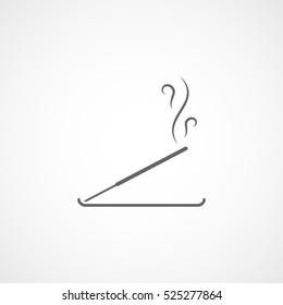 Incense Stick Flat Icon In White Background