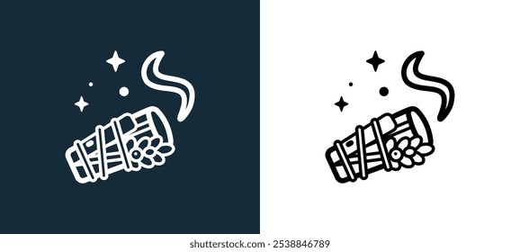 incense stick icon isolated on white and black colors. incense stick outline linear vector icon from magic collection for mobile apps, web and ui.