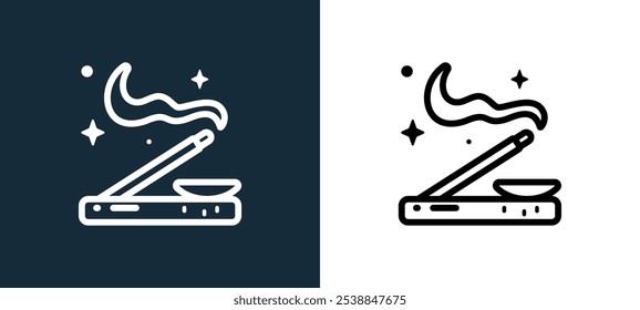 incense stick icon isolated on white and black colors. incense stick outline linear vector icon from magic collection for mobile apps, web and ui.