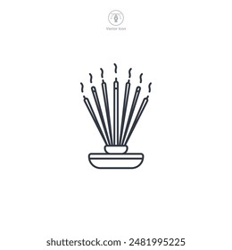 Incense Stick Icon symbol vector illustration isolated on white background