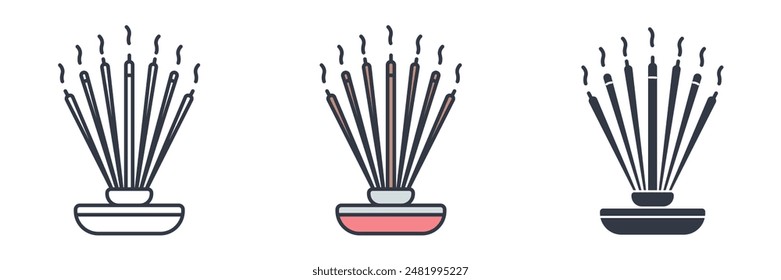 Incense Stick Icon symbol vector illustration isolated on white background