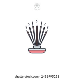 Incense Stick Icon symbol vector illustration isolated on white background