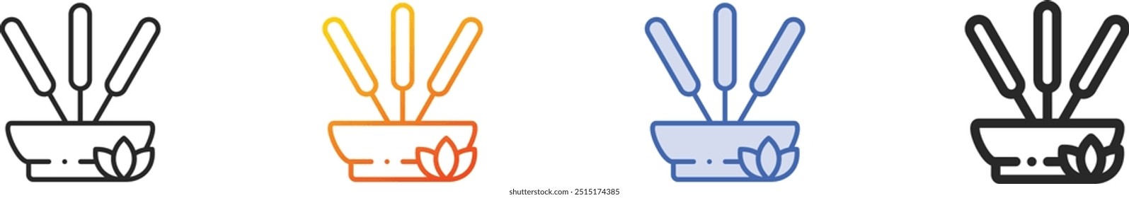 incense stick icon.Thin Linear, Gradient, Blue Stroke and bold Style Design Isolated On White Background