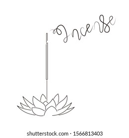 Incense Stick, Line Art Vector Illustration