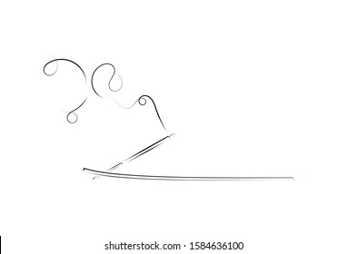 Incense Stick, Line Art Vector Illustration